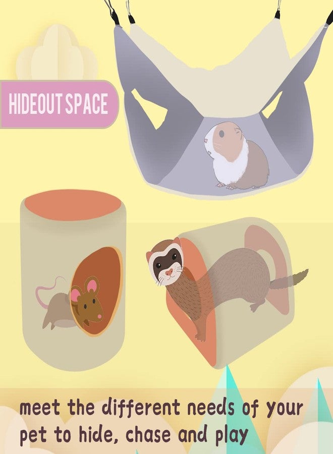 EAEDMY Guinea Pig, Rat & Ferret Tree Hole Bed and Hammock Tunnel, Parrot Bird Hideout and Soft Bed - Image 3